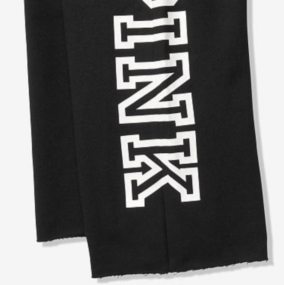 SOLD..NWT VS PINK Black Boyfriend Sweatpants-S - Picture 2 of 8